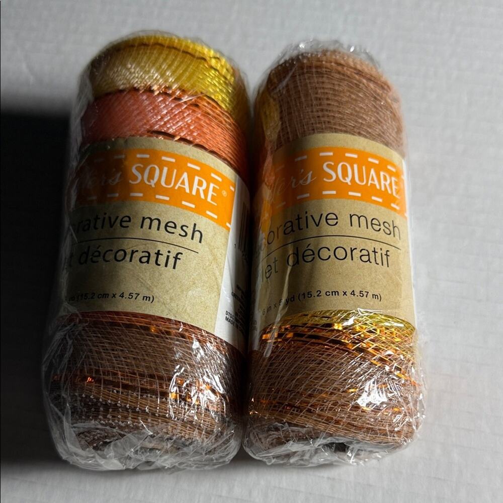 Decorative Mesh Set - Orange and Brown
